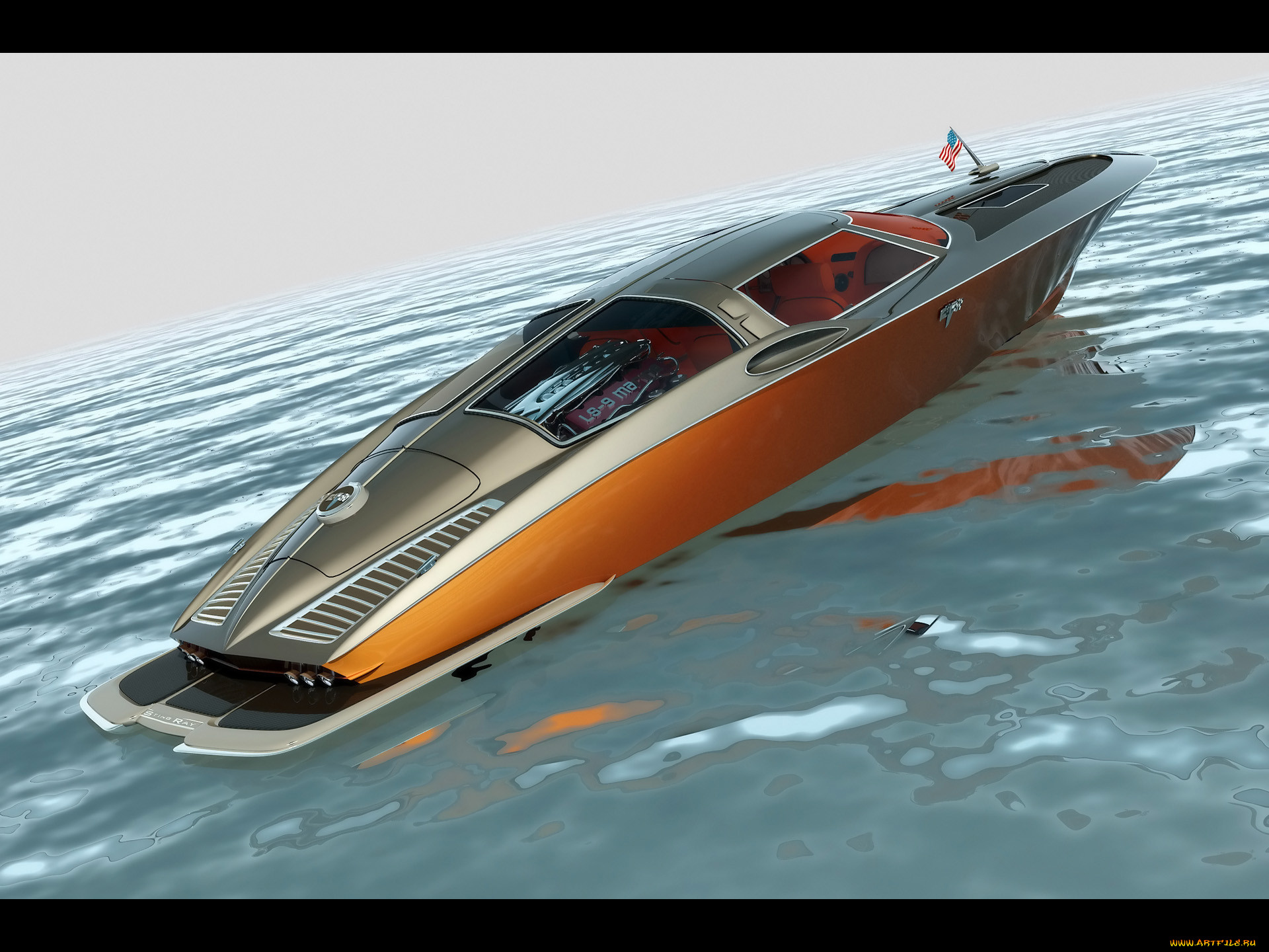 1963, chevrolet, corvette, boat, design, by, bo, zolland, , 3d